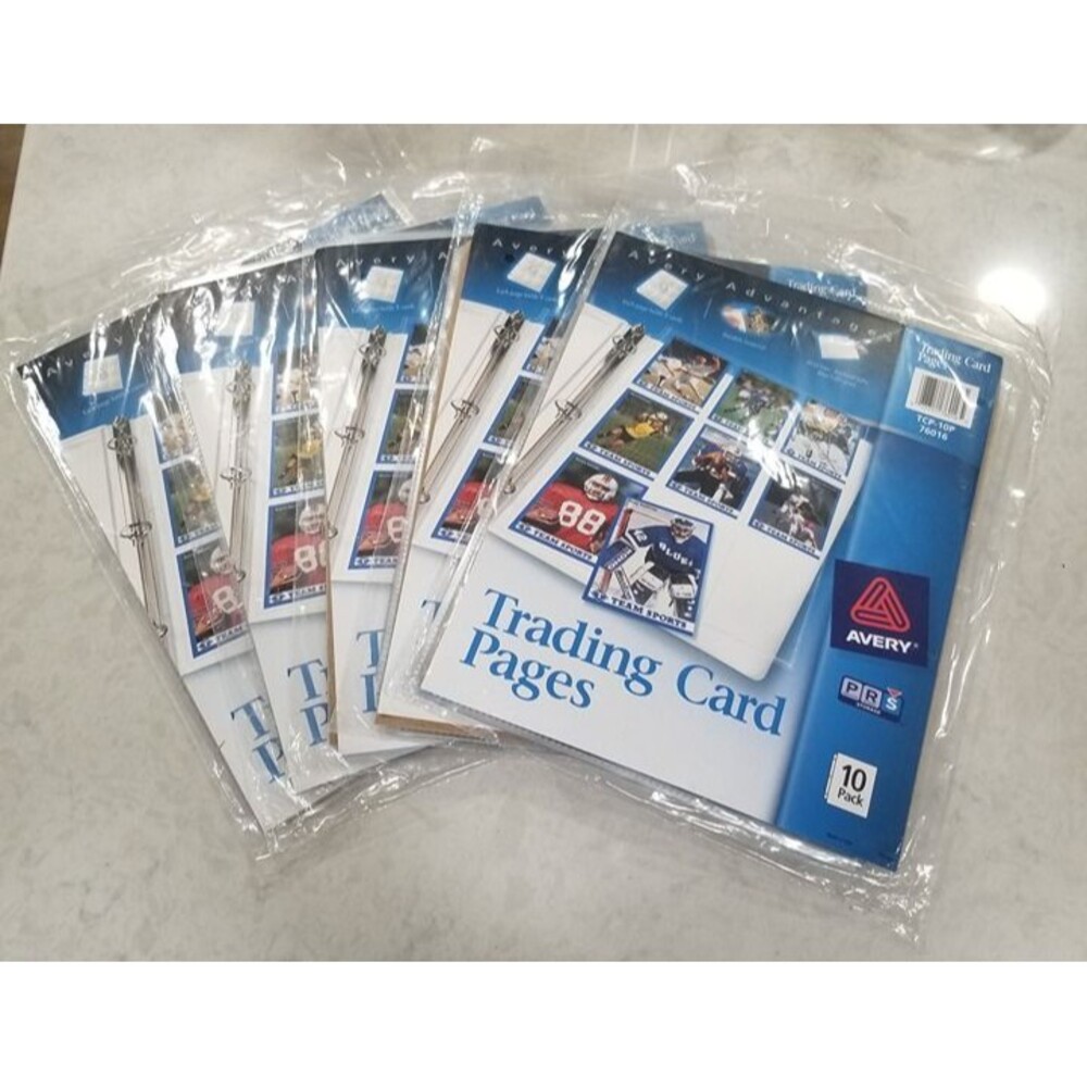 Avery trading card pages 5 packages 10 pages each 9 per page nos TCP-10P 76016